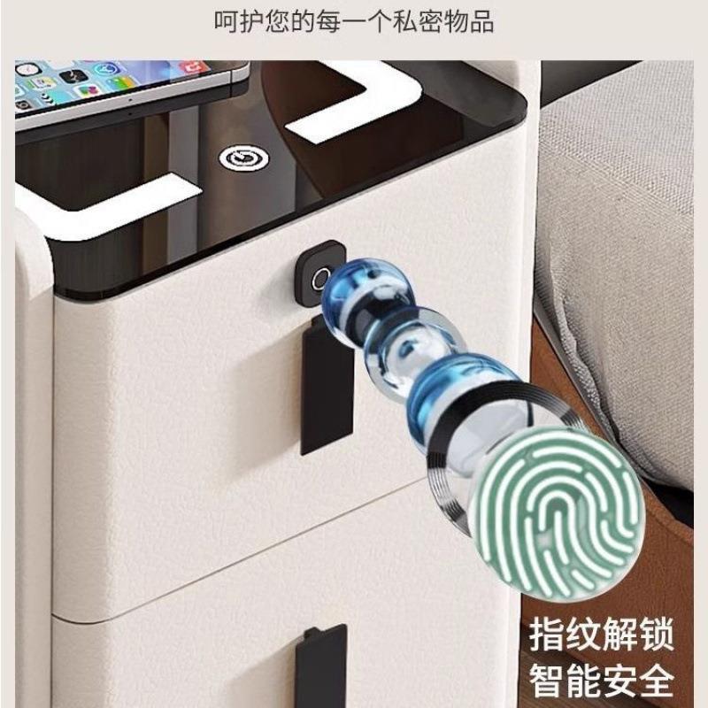 智床头柜无线充能电超窄三现代简约多功能指纹抽锁KC-6001音响轻