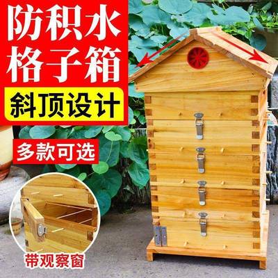 散中蜂蜂箱格子箱全套杉木土52蜜蜂工具养子诱蜂桶五层方格蜂箱装
