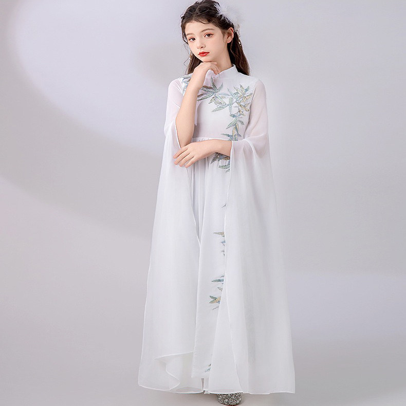 新款儿童礼服高端女童弹古筝演出服中国风主持人合唱民乐演奏服
