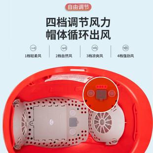 轻便通风降温坚固抗砸可充锂电涡轮双风扇安全帽 工地国标ABS夏季