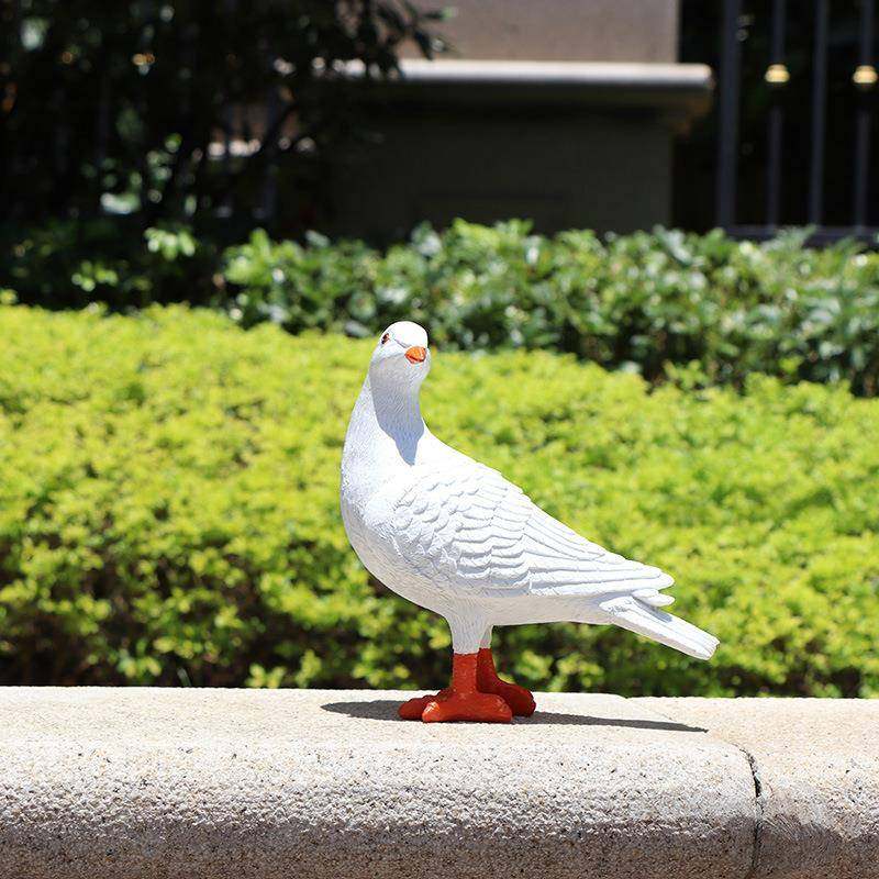 仿真子摆件假鸟模型户外花园坪饰林动物景观雕塑鸽小INQ品庭院草
