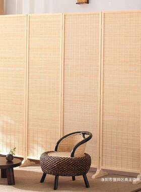 竹藤屏风叠实木屏障隔挡板隔断栏竹编易卧室客厅移动简折遮DF板间
