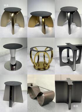 意轻大石圆式桌JEG腿奢石理餐桌脚岩板餐桌支架大尺寸不锈奢钢餐