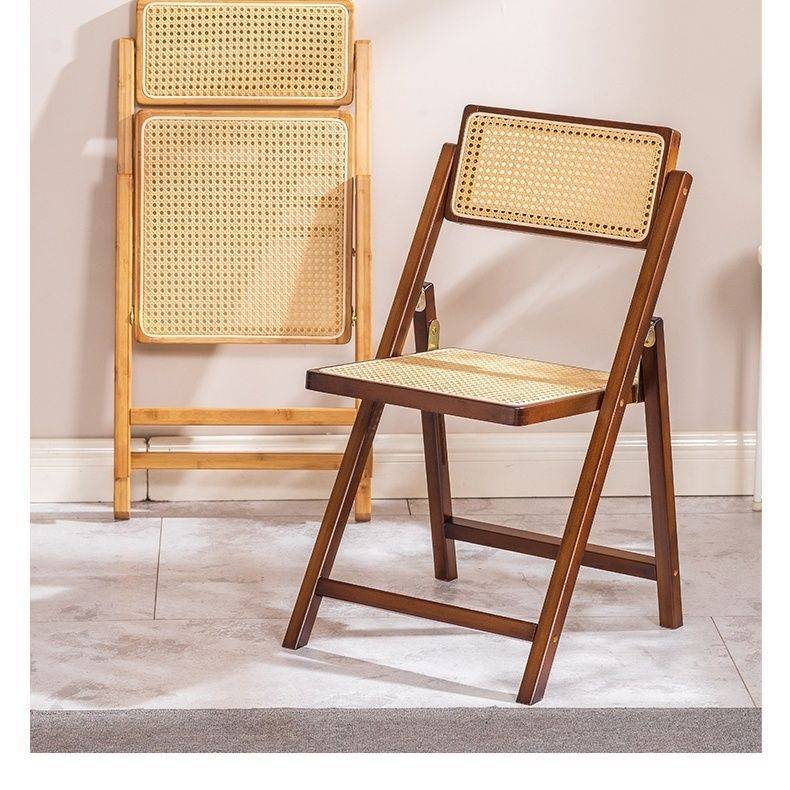 藤编椅子家用折叠椅折叠楠竹凳子休闲靠背餐椅吃饭休闲椅厂家热卖
