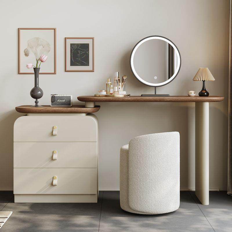 实梳妆梳台小户型卧木室妆台斗一体中RJS古感烤漆化妆柜书桌