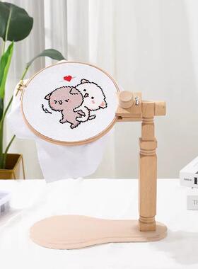 HDX青飞榉木绣架多功绣能可固调价十字绣架刺绣桌面台式定夹绣绷