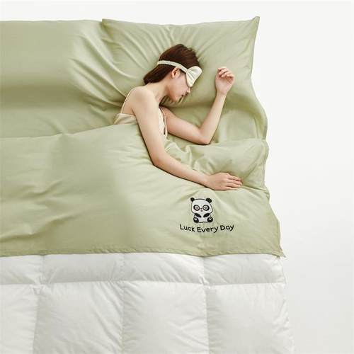 A类00纯棉隔脏睡袋旅半枝桃睡游酒隔脏被套睡成人宾1馆店出差单双