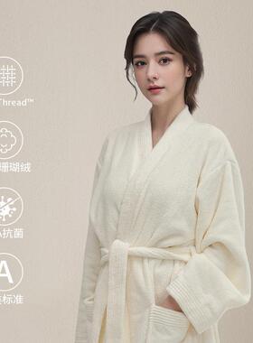 冬季YJN浴洗袍女吸水速干成a类可穿式浴巾人睡袍澡穿的加加绒厚浴