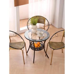 藤椅椅子JSU外编藤老靠背椅矮凳桌套件铁艺家用阳台户休闲人椅单