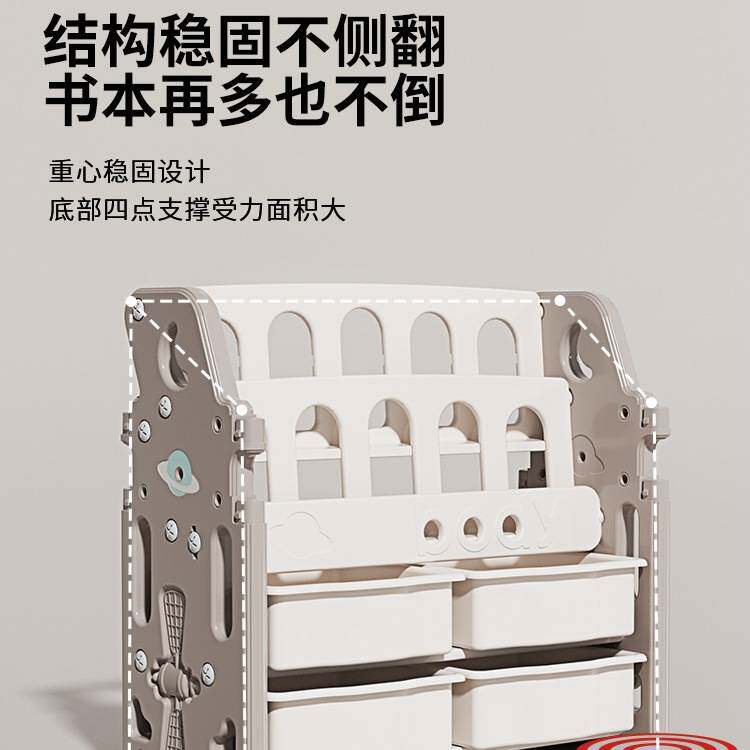 儿童书架宝宝玩具收纳架多层绘本架家用置物架小型落地书柜大容量