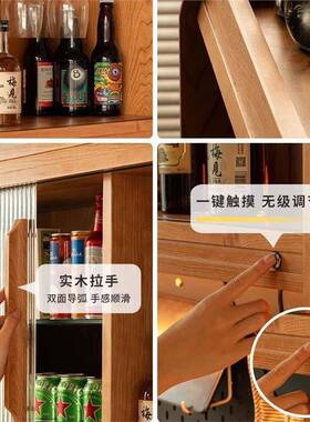岩宙斯餐边板多功能收柜纳哥本哈根樱YSV桃实木柜小型一体靠墙储