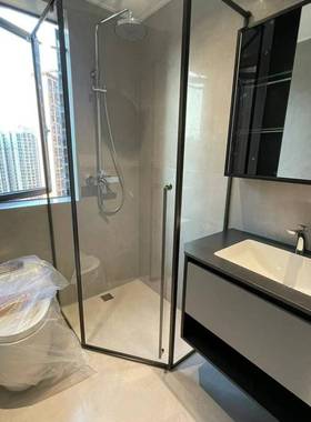 钢酒店工程不锈卫生间隔干湿分JHT离璃断门浴室浴屏玻家用门一字