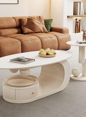 新款椭圆茶几板茶几岩客家厅用茶63357桌形子爆款小户型简约桌边