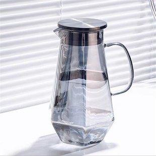 大容量冷水壶钻石玻璃凉水壶家用耐热凉水杯耐热防爆茶壶套装扎壶