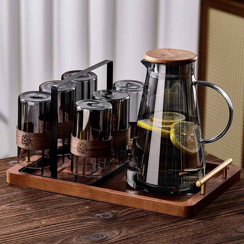 高颜值玻璃喝水杯子套装家庭用待客厅轻奢水壶乔迁新居茶具一整套,餐饮具,水具套装,淘宝优惠券,粉丝福利购,淘宝优惠卷