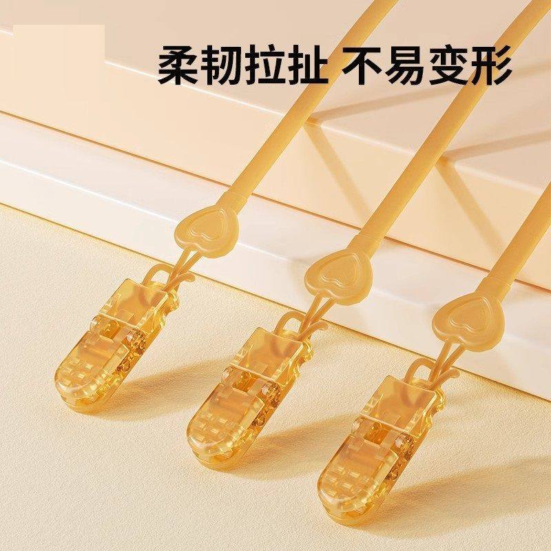 安抚奶嘴防掉链牙胶链婴儿可水煮硅胶子牙胶玩具防丢绳卡扣夹子链