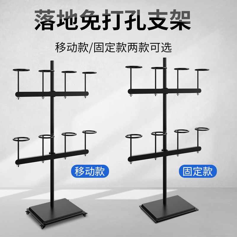 加长版摩托车电动车头盔支架工地车间安全帽落P地可移动支架衣帽