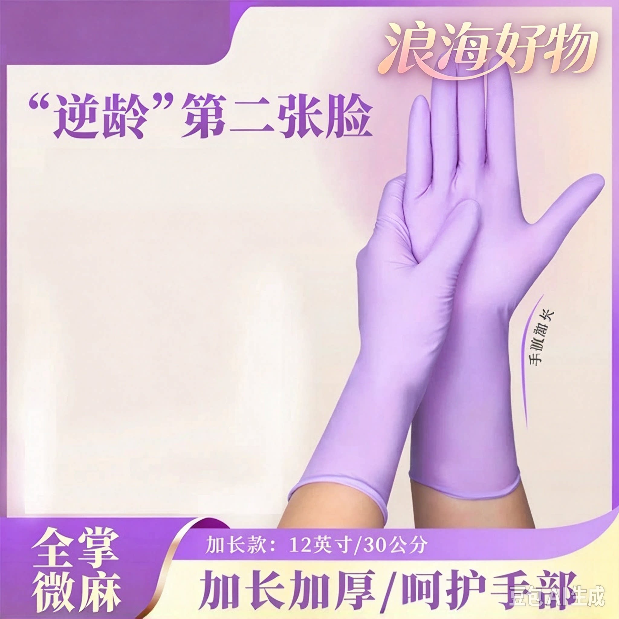 【食品级材质】乌梅紫丁晴手套干家务用厨房洗碗防油防滑耐磨RR