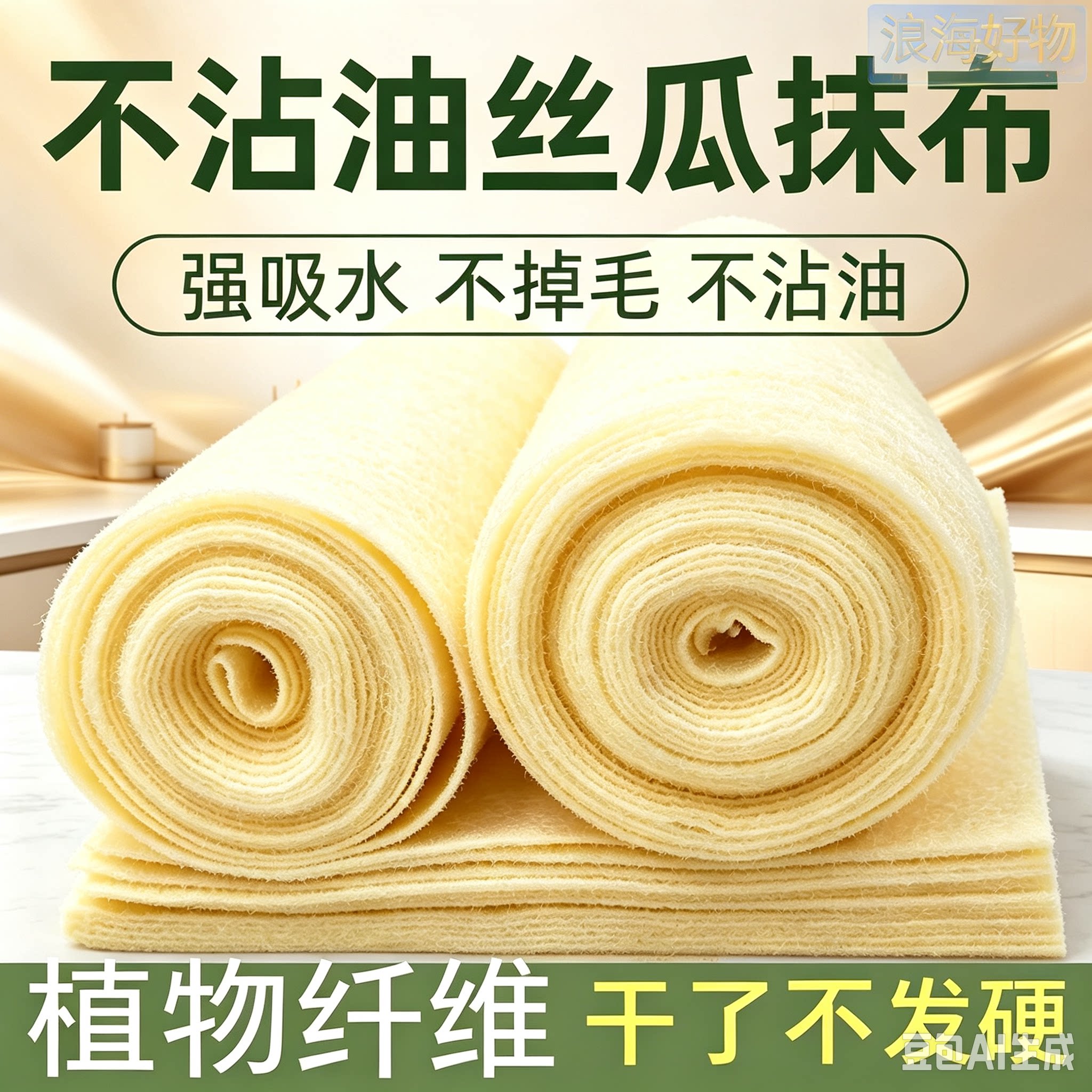 新款黄金丝瓜抹布家用吸油不沾油洗碗布灶台厨房懒人加厚清洁布RR