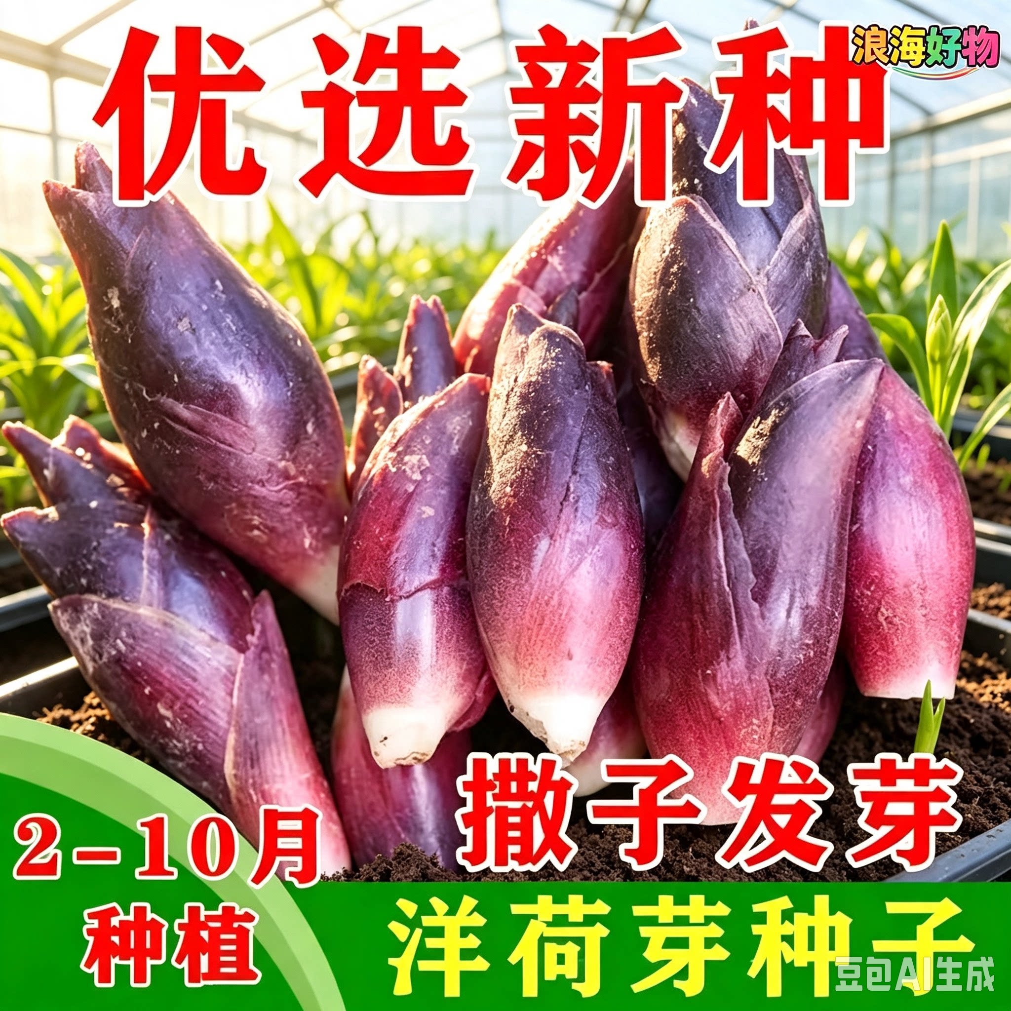 【下单立减50】食用洋荷芽种子四季种植家庭阳台小院盆栽地栽HQ