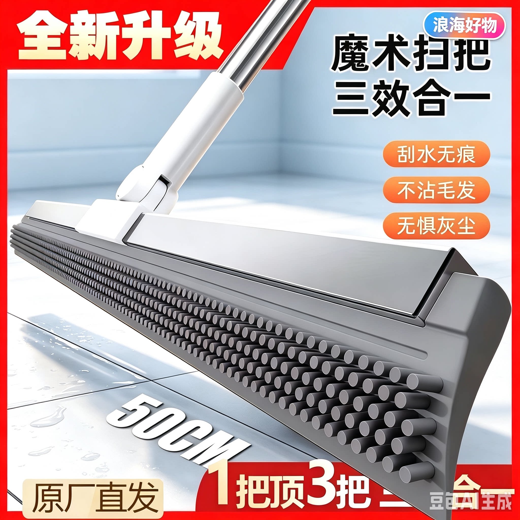魔术硅胶扫把扫水地刮水器刮地板拖把卫生间头发神器浴室厕所HQ2