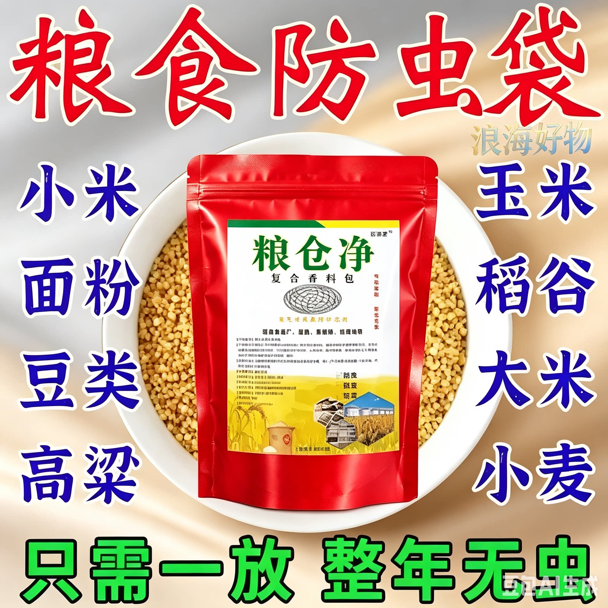 【买一送一】家居厨房驱防面粉虫大米虫大豆玉米粮食驱虫包RR