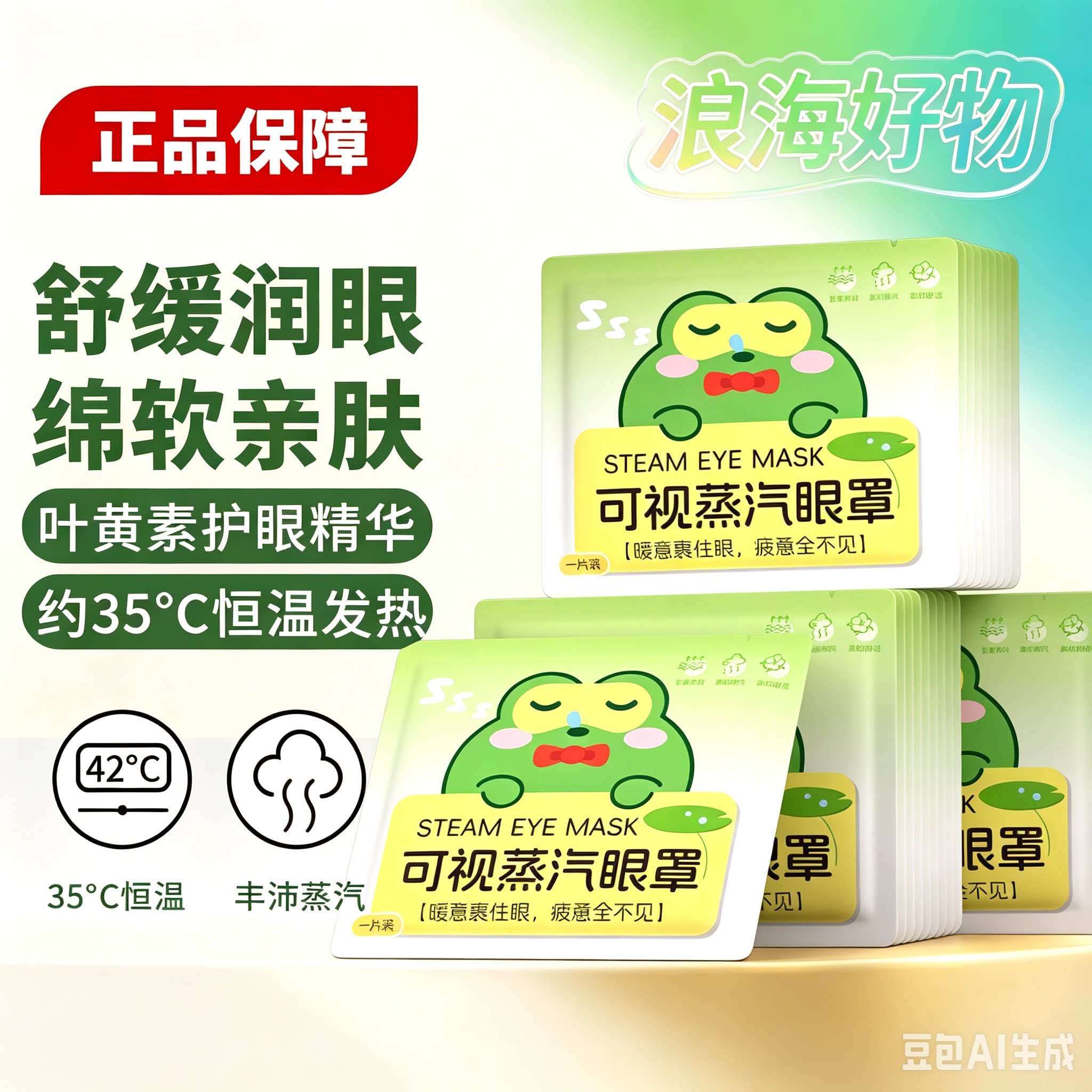 可视蒸汽眼罩热敷眼罩学生润目舒缓疲劳睡眠遮光眼袋护眼贴RR