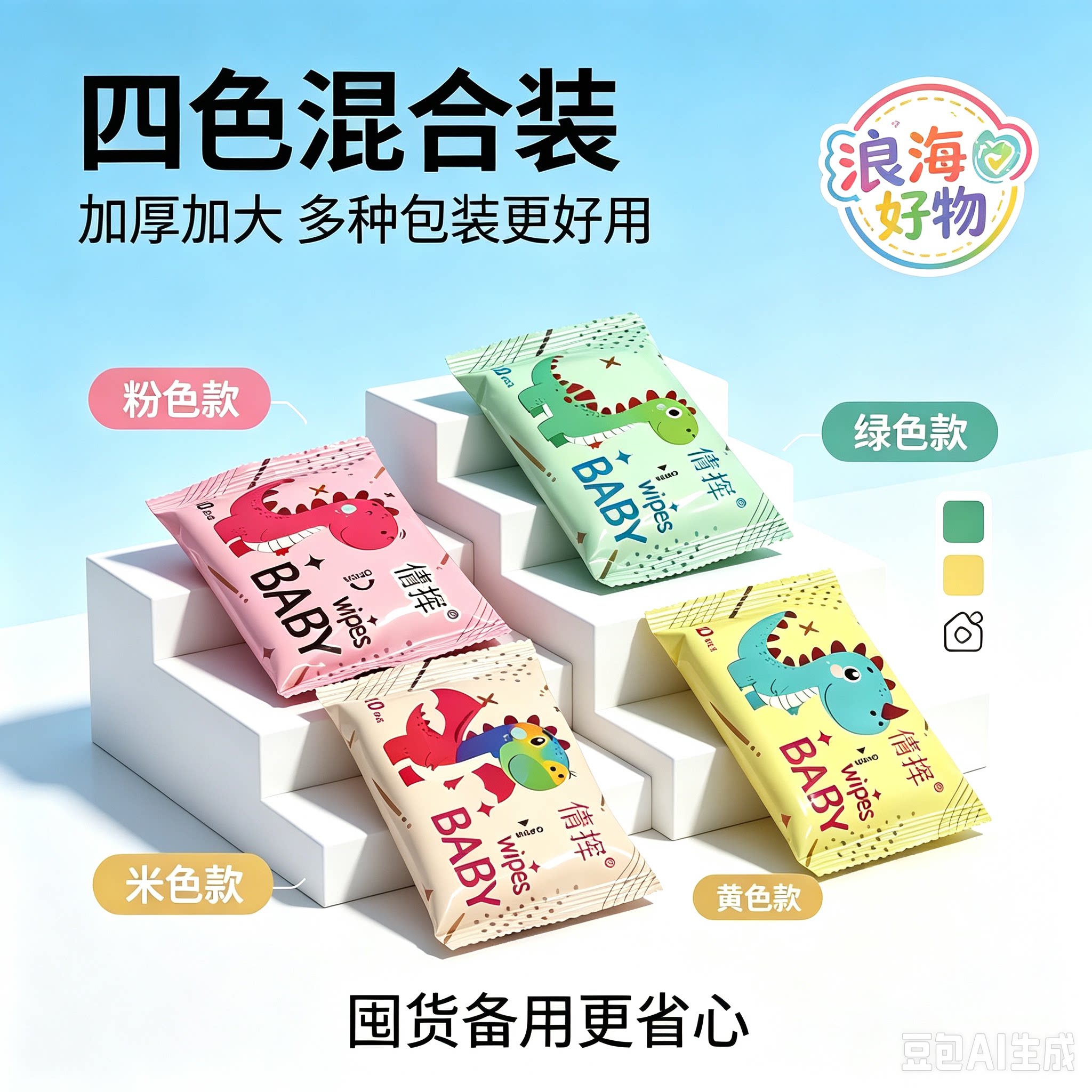 【到手30包】婴儿湿纸巾小包便携学生儿童加厚一次性手口湿纸巾RR
