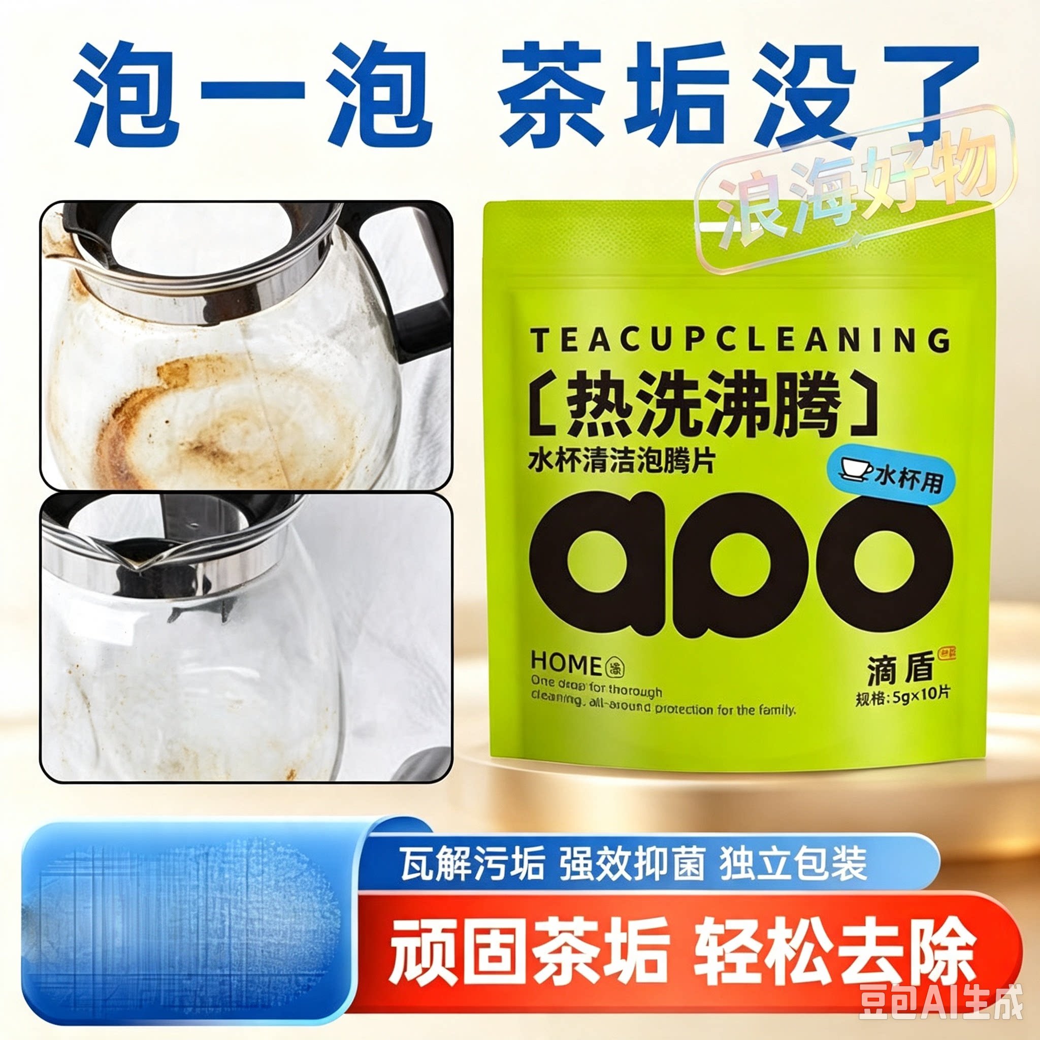 茶垢清洁剂清洁神器水壶茶壶食品级茶杯清洗剂泡腾片除垢去渍RR