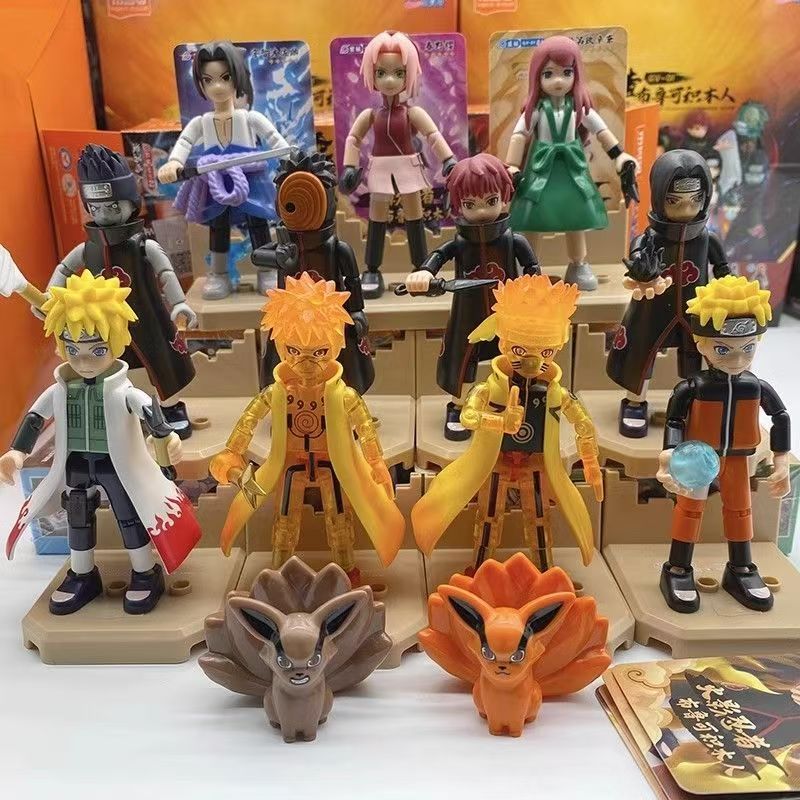 布鲁可火影忍者积木人疾风传第一弹1弹旋涡鸣人佐助波风水门玩具