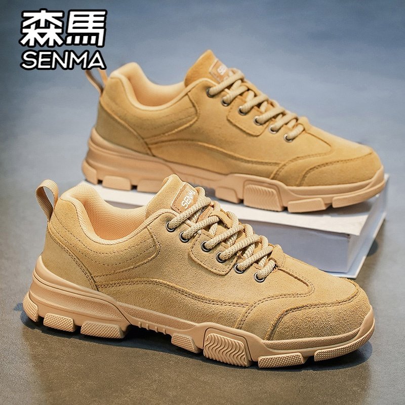 森马工装男鞋冬季百搭男士运动休闲户外防水耐磨增高低帮马丁靴子