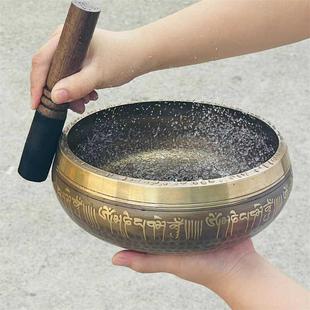 正宗尼泊尔手工铜罄梵音佛音碗音疗颂钵乐器摆件家用瑜伽采耳SPA