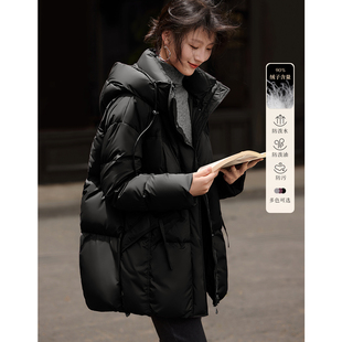 【休闲安可拉红设计感装饰扣羽绒服】冬季时装羽绒服