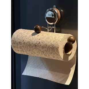 【厨房好物】专用卷纸巾架吸盘壁挂式不锈钢保鲜膜多功能置物架子