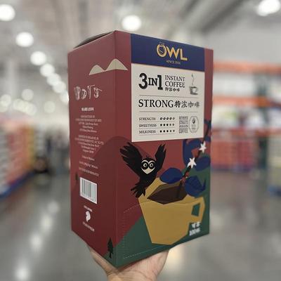 COSTCO代购OWL猫头鹰三合一特浓速溶咖啡饮料提神正品2千克/100条