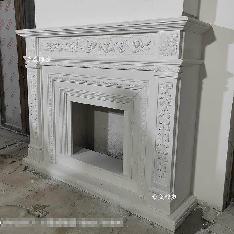 大理石欧式壁炉架简约美式石雕壁炉客厅壁炉装饰柜摆件石材壁炉