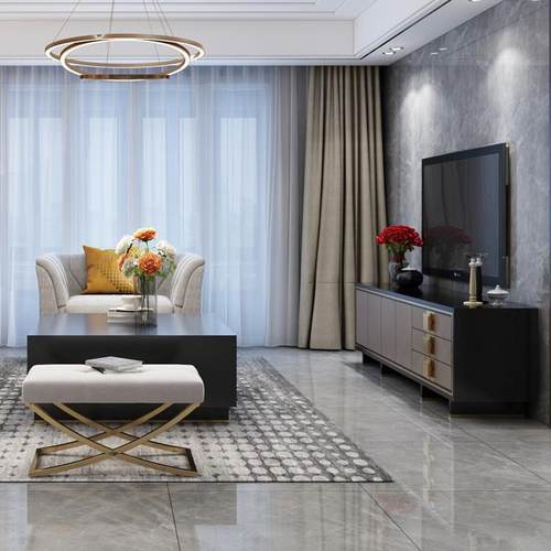 美式轻奢电视柜2 2.2米 简约后现代镀金实木地柜客厅港式金属定