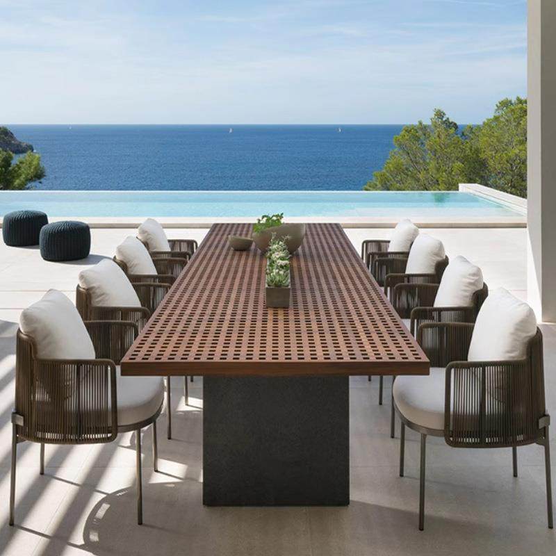 柚木户外桌椅庭院藤编椅酒店露台藤椅别墅花园室外休闲实木餐桌椅,商业/办公家具,商用藤编家具,淘宝优惠券,粉丝福利购,淘宝优惠卷