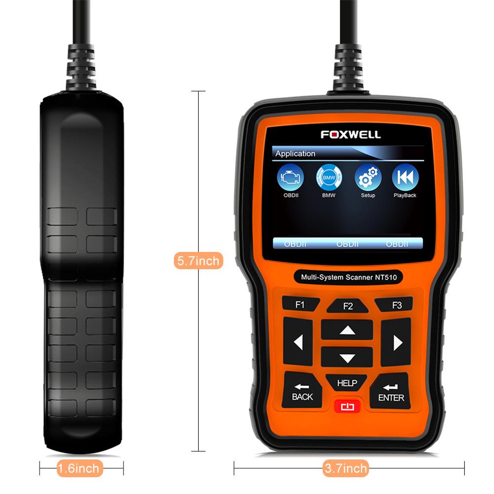 Foxwell NT510elite OBDII Scanner 汽车全系统诊断工具保养 复位