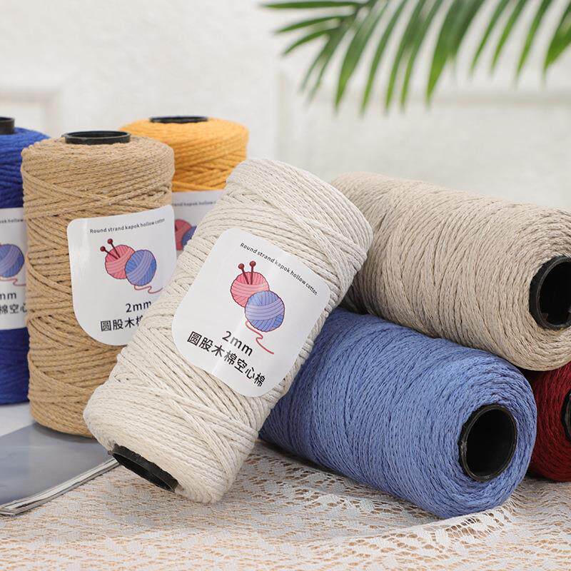 爆款2mm圆股空心纱欧式勾包空芯Diy线颜色多手编钩针搭配