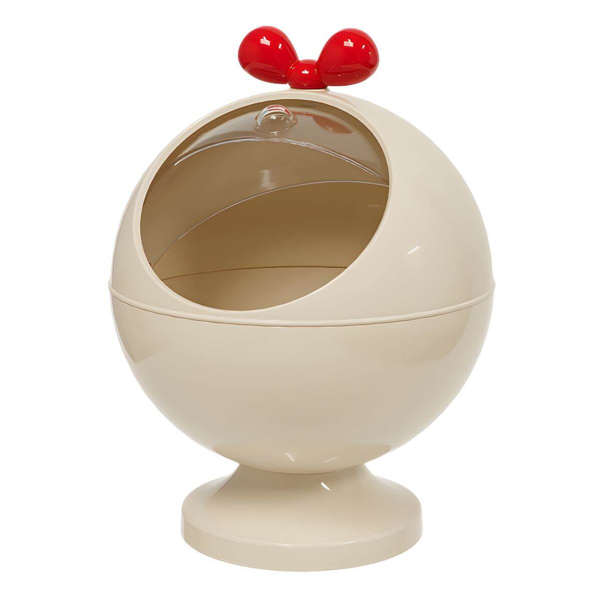 家用圆球收纳盒桌面带盖垃圾桶防尘大容量收纳桶发饰迷你首饰盒