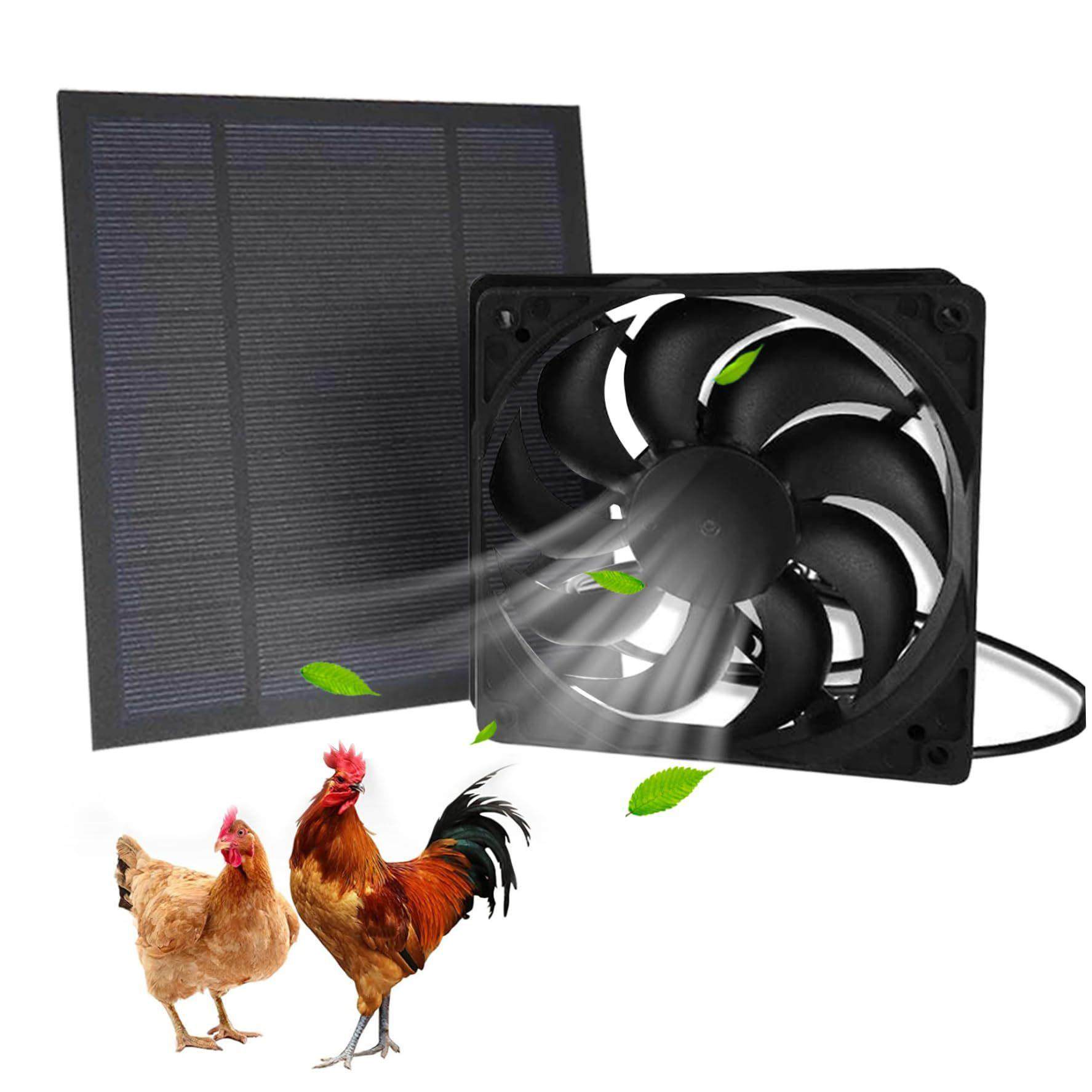 太阳能6W6V电池板风扇套装便携式通风排气扇户外宠物屋散热太阳能