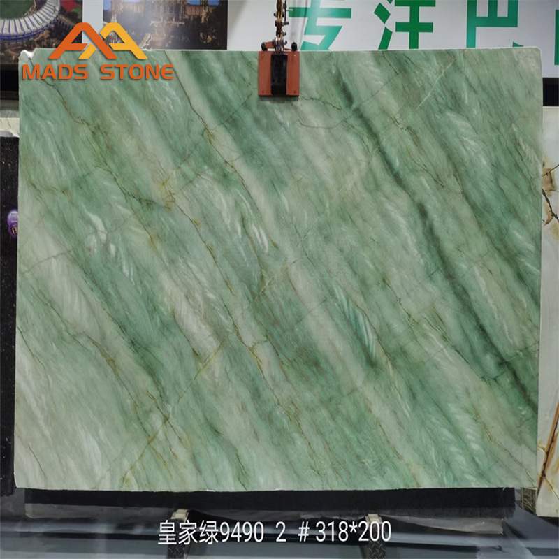 云浮麦斯天然绿色皇家翡翠奢石大理石板飘窗石大理石门套石材