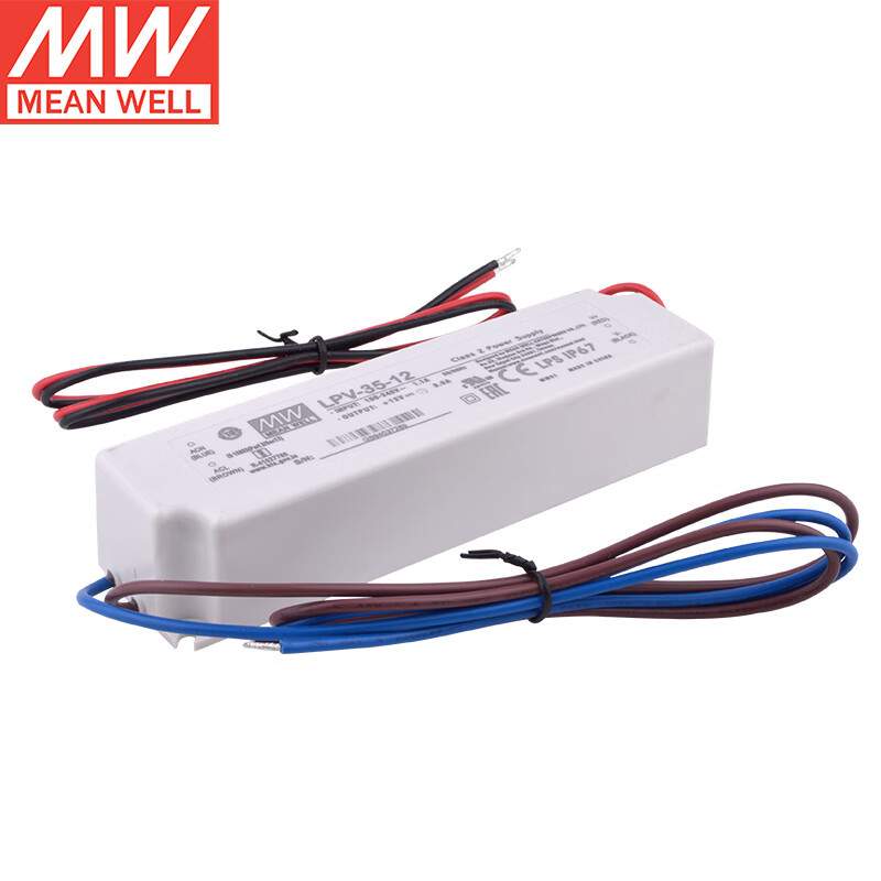 明纬（MEANWELL）开关电源12V 3A 室外防水LED照明 IP67 LPV-35-1
