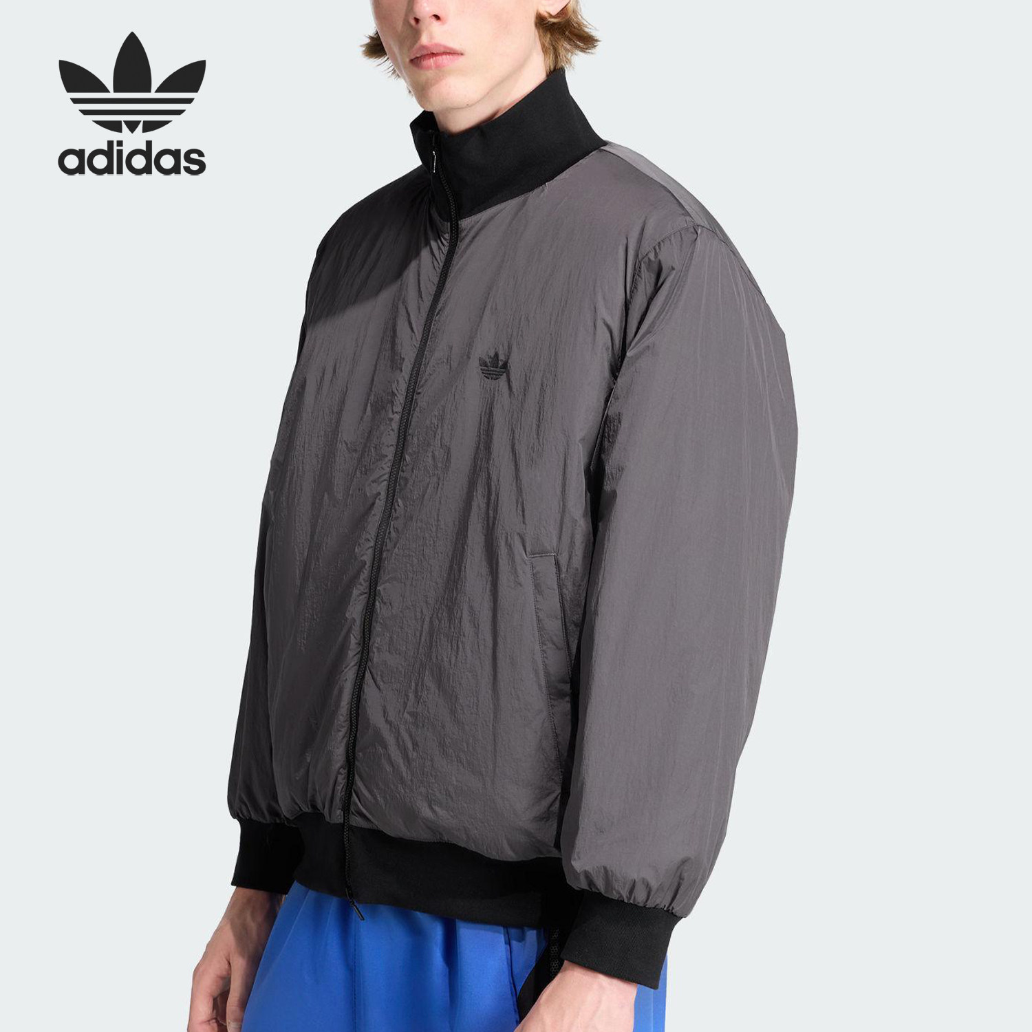 Adidas/阿迪达斯正品三叶草男士保暖立领运动梭织棉服JW0980
