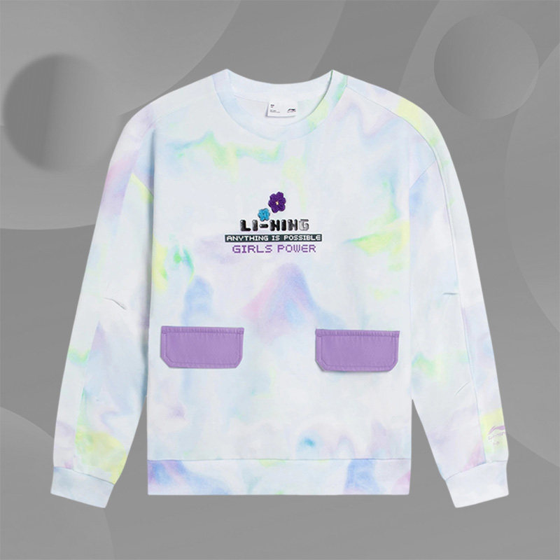Lining/李宁正品新款女大童休闲运动无帽圆领套头长袖卫衣YWDS304,童装/婴儿装/亲子装,卫衣/绒衫,淘宝优惠券,粉丝福利购,淘宝优惠卷