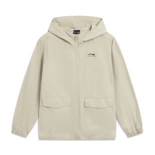 李宁正品 复古透气连帽夹克外套YFDV229 运动生活系列男大童经典