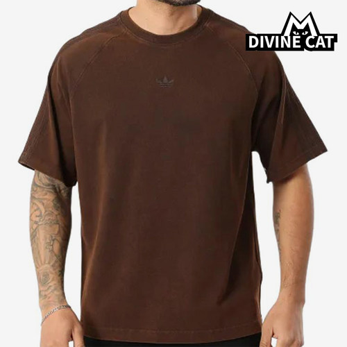 Adidas/阿迪达斯正品三叶草新款男棕色街头短袖T恤KD0743