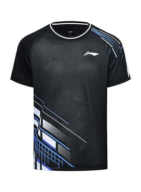 李宁正品羽毛球系列男女同款排汗速干直筒圆领运动短袖AAYU159-1