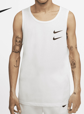 Nike/耐克正品2025男士无袖印花圆领套头背心T恤CQ5293-100